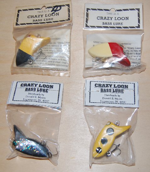 Myers Lure Company - Four Crazy Loon Bass Lures - Click Image to Close